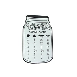 Things2Die4 Rustic Vintage Look Measurement Conversion Chart Metal Wall Hanging for Cooking or Baking 16 Inches High Black and White