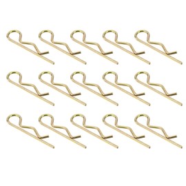 sourcing map 15Pcs 4mmx85mm Zinc-Plated Carbon Steel R Shaped Spring Cotter Pins, R Clips Cotter Pin Spring Fastener for Household Appliances, Sports Equipment, Car Mechanics Repair (Colored)