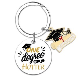 LKBVUG Class of 2025 Graduation Gifts Best College Master High School Graduation Gifts for Her Women Best friends Sister Daughter “One Degree Hotter” Keychains Inspirational Cheer Up Presents