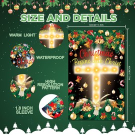 Lighted Christmas Garden Flag 12x18 3 Modes Double Sided Flag Christmas Yard Flag Christmas Yard Decorations Winter Garden Flag for Xmas Outdoor Yard Porch Patio Lawn Door Porch Decorations