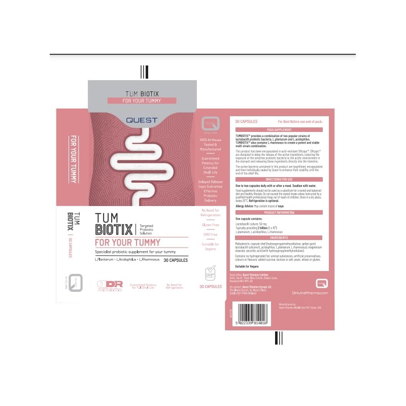 Quest Quest Tum Biotix Gut Health Probiotics Supplements & Balance