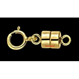 JewelryMaven 4.5mm TINY Yellow 14k Gold FILLED MAGNETIC CLASP 1/2" Extender 5mm spring ring