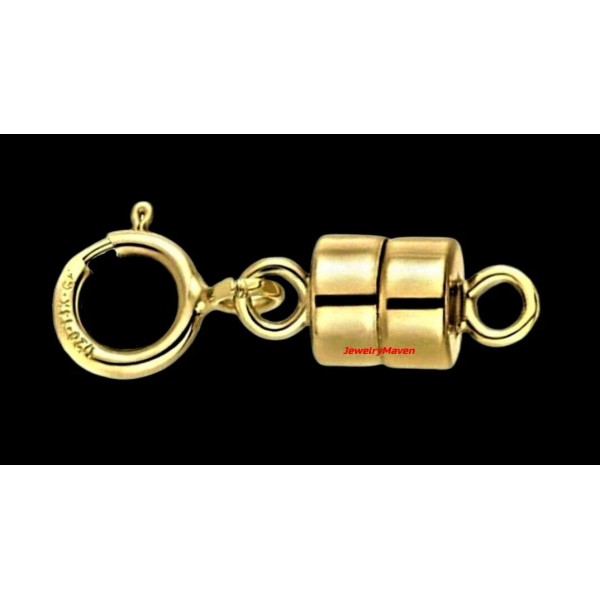 JewelryMaven 4.5mm TINY Yellow 14k Gold FILLED MAGNETIC CLASP 1/2"