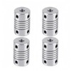 Aluminium Alloy Flexible Coupling, Silver 7mm to 7mm Shaft Coupling