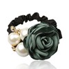 FXQHAN 5PCS Korean Fashion Pearl Hair Rope Rose Flower Hair