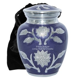 Purple Cremation Urn with Personalization, Funeral Urn for Infants, Pets, Babies, Small Urn - Holds 40 Pounds