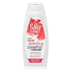 Punky Colour 3-In-1 Color Depositing Shampoo + Conditioner, PC91075, Coralustrous, 250 millilitre