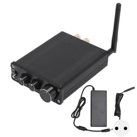 Bluetooth Power Amplifier HiFi Stereo Dual Channel HD Lossless Sound Knob Adjustment Dual RCA Input Bluetooth Amplifier EU Plug