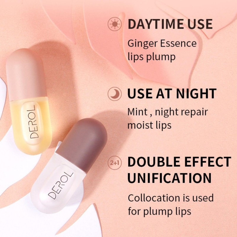 Lip Plumper, 2PCS De Suero Natural Para El Cuidado Brillo