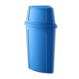 Zedfire 21 Gallon Blue Plastic Recycling Bin with Push Door Lid, Ideal for Home, Kitchen, Bar, Hotel, Restaurant, School