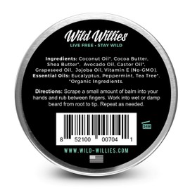 Beard Balm Conditioner For Men -Wild Willie's Beard Butter-Amazing Beard Balm with 13 Natural Locally Sourced Ingredients to Condition and Treat Your Beard or Mustache At the Same Time. Cool Mint 2oz