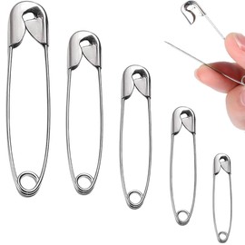 50 Pieces Safety Pins - Large and Small Safety Pins Nickel Plated Pin - for Clothing Art Craft Sewing Jewelry Making Home Office Use, Silver