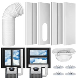 Upgrade Portable Air Conditioner Window Kit with 5.9Inch Exhaust Hose,Portable Air Conditioner Window Vent kit, portable AC Exhaust Hose Kit, Portable AC Window Vent Kit