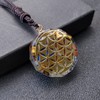 Orgone Metatron Cube Om Necklace, Chakra Crystal Stone for Healing