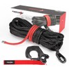 FIERYRED 9/16inch 76FT 35,000LBS Synthetic Winch Rope Cable Kit with