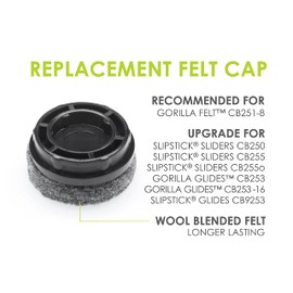 Slipstick GorillaGlides Replacement Slider Caps Screw-in Sliders (1 Inch Felt)