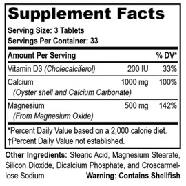 Nutriya Magnesium Oxide with Vitamin D3 and Oyster Calcium
