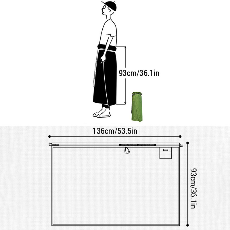 Rain Skirt for Backpacking Hiking Lightweight and Portable with a