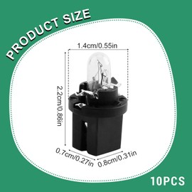 LEMLIN 10 Pieces Dashboard Bulbs, DC 12V 2W 30MA Bulbs Set for Car Dashboard Lighting, Generic Bulb with Direct Connection, Easy Installation