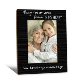 Beliran Memorial Gifts Picture Frame 5x7, In Loving Memory Photo Frame, Memorial Gifts for Loss of Loved One, Always on My Mind Forever in My Heart Wooden Picture Photo Frames for Desk Home Room Decor