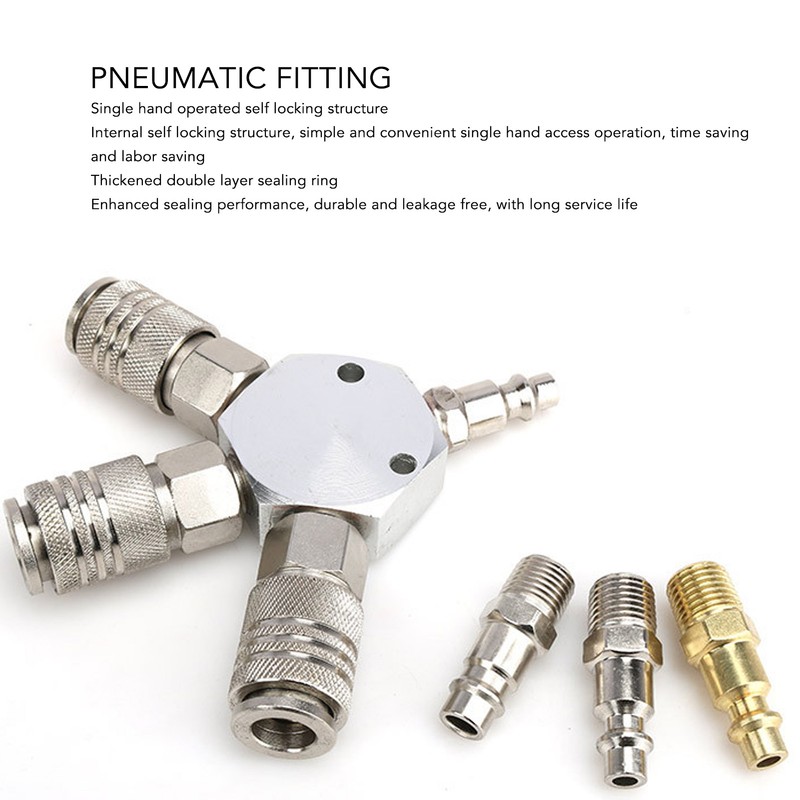 3 Way Air Splitter 1/4 Inch NPT Male Thread 3