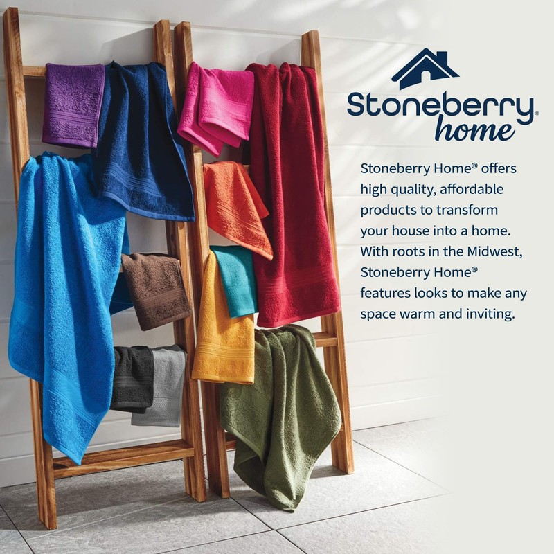 Stoneberry Home® Printed 6-Piece Towel Set Microfiber Purple Paisley