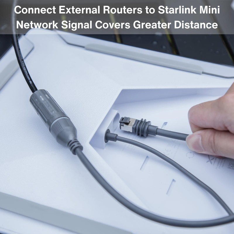 Steinwhale Ethernet Adapter for Starlink Standard/Gen 3 and Mini, Waterproof