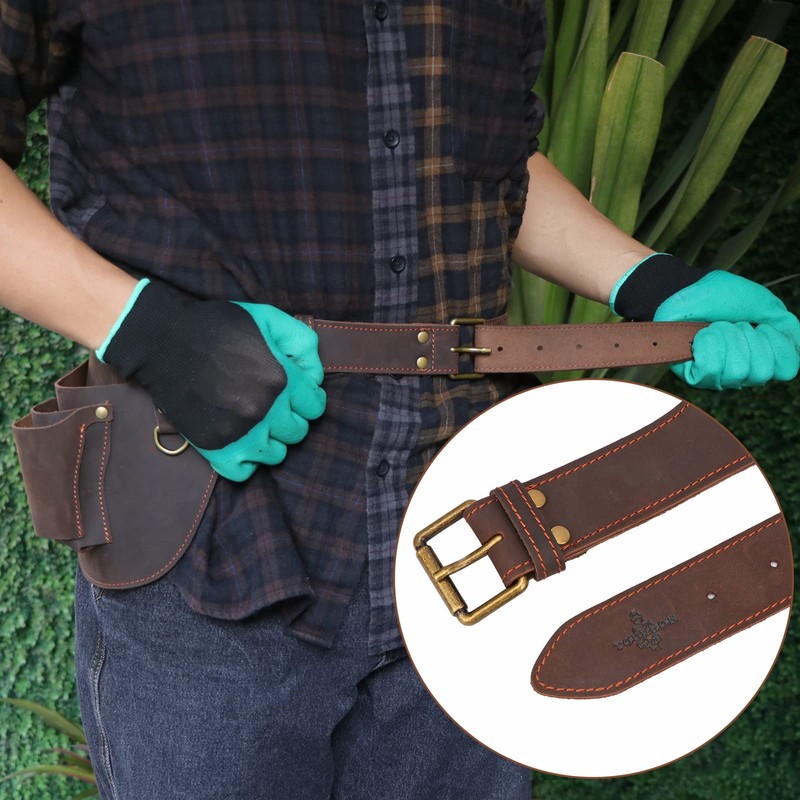 Tourbon Genuine Leather Florist Tool Belt Bag Gardener Farmer Tools