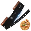 AILUROPODA Pizza Cutter Rocker with Protective Case with Walnut Handles