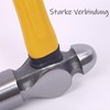 BJDSI Ball hammer 220 g, reinforced, polished, impact-resistant plastic handle.