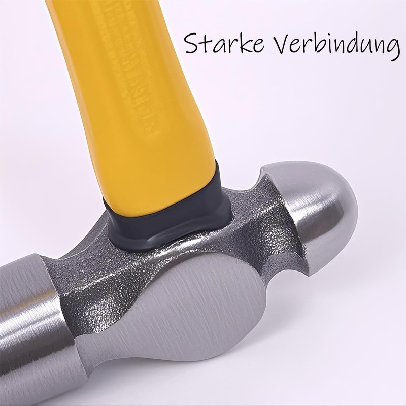 BJDSI Ball hammer 220 g, reinforced, polished, impact-resistant plastic handle.