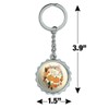 Give Thanks with Pumpkins Thanksgiving Keychain Chrome Plated Metal Pop