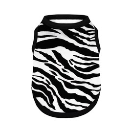 Adorable Zebra Print Dog Shirts – Lightweight, Cozy Outfit for Small to Medium Dogs, Soft & Snuggly Pet Wear for Everyday Comfort and Cuteness.Black S