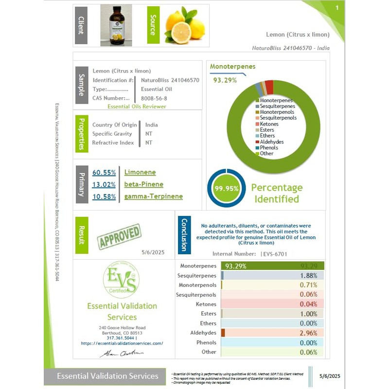 NaturoBliss 100% Pure Lemon Essential Oil Therapeutic Grade Premium Quality