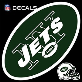 Jets 8" Logo Decal with Bonus Decal Flat Vinyl Reusable Auto Football