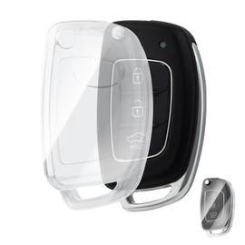 OFFCURVE Car Key Cover Car Key Case Key Fob Cover Car Key Protector 3 buttons Suitable for Hyundai i10 i20 i30 Coupe iX20 ix25 iX35 ix45 Kona Santa Fe Accent Elantra