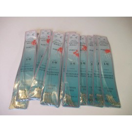 Dolphin 72 FISH HOOKS SNELLED BEADED GOLD BAITHOLDER PORGY SEA BASS RIG 12" MONO CHOICE - 1/0