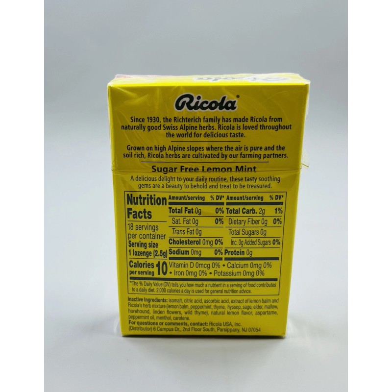 Ricola Lemon Mint Candies Ricola