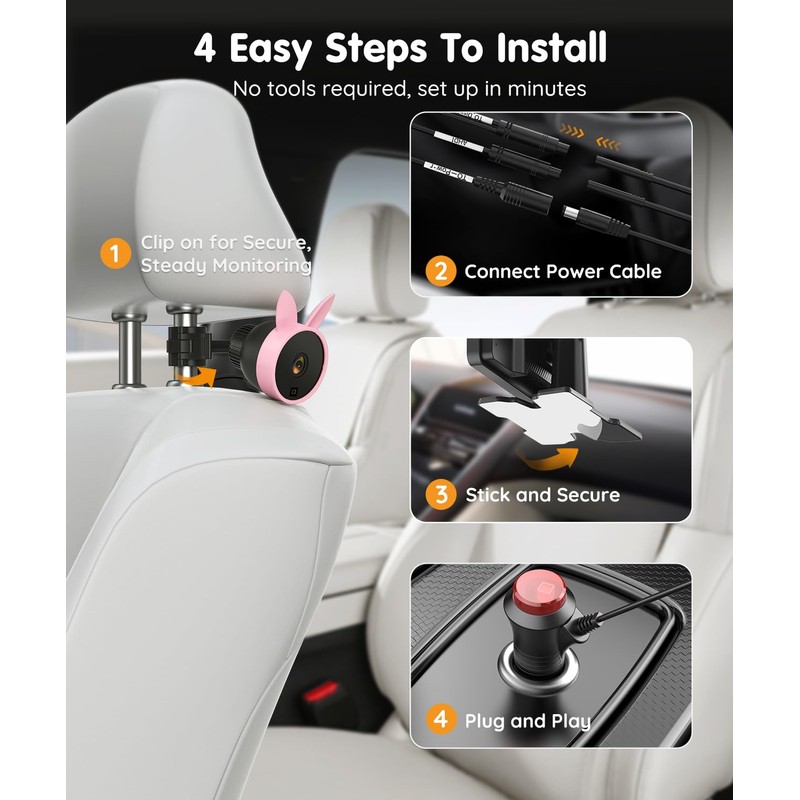Babyvue BV3PRO 7.2" 1080P HD Dual Camera Car Baby Monitor