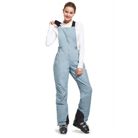 BALEAF Women's Insulated Waterproof Ski Bib Overalls Snow Windproof Snowboarding Pant Grey Size M