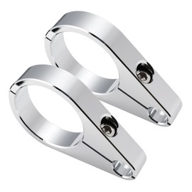 MoKitDora 1.5" Handlebar or Frame Mount Clutch Throttle Cable Clamp or Brake Line Clips for Harley 2 Pack, Chrome