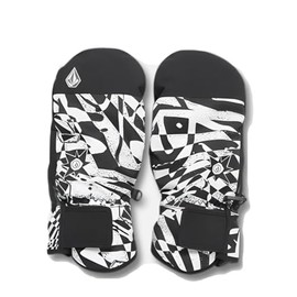 Volcom J68024JA / STN MITT Unisex Thermal Mittens (Water Pressure Resistance 3.9 ft (10,000 mm), Moisture Permeability 31.7 inches (8000 mm)), Gloves, Snowboarding, multicolor (black / white)