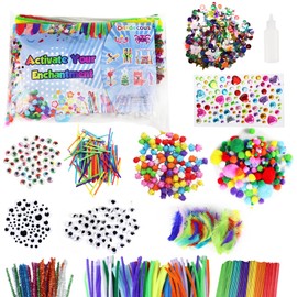 ANTDECOUS Arts and Crafts Supplies Kit for Kids - 1200+PCS Craft Supplies & Materials for Kids Creative Art Birthday Holiday Gift Craft Kits for Girls Boys 4+ 5 6 7 8 9 Year Old