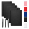 5pcs Libreta A5 Pasta Dura Escolar Oficina 5 Bolígrafos