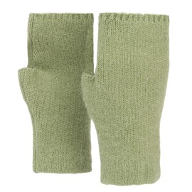 Ever Bloom Classic Knitted Gloves Women's Fingerless, Warm Half Finger Gloves, Winter Fingerless Gloves, Mittens, Plain, Green