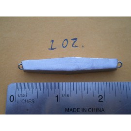 HOME MADE 30 PCS. DIAMOND STYLE  JIG LURE 1, 3/4 OZ. 15 EACH, W/S. STEEL EYES - UNPAINTED