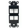 RiteAV Black Blank 4 Port Modular Insert for Keystone Jacks