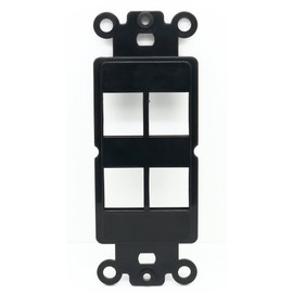 RiteAV Black Blank 4 Port Modular Insert for Keystone Jacks