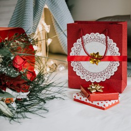 The Baker Celebrations White 10 inch Round Paper Lace Table Doilies – Decorative Tableware Disposable Papers Placemats (pack of 50)