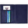 Genuine Cowhide Leather Navy Blue RFID-Blocking Passport Cover Case Holder